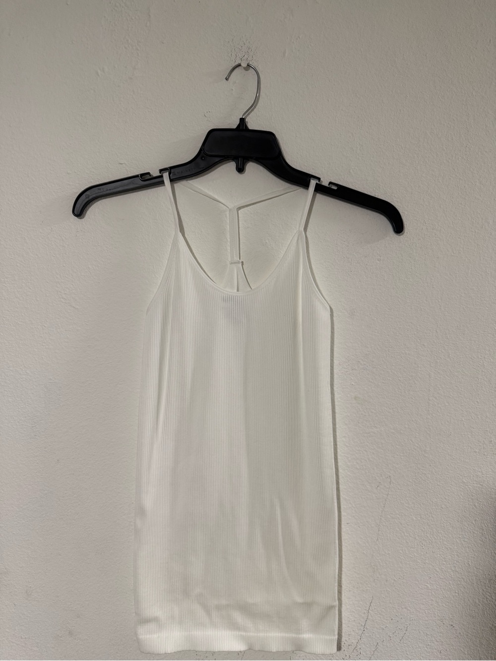 Love White Ribbed Camisole with T-Back